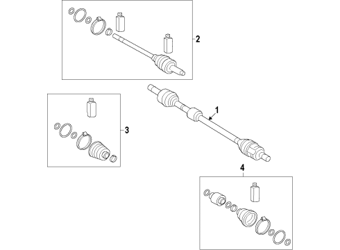 2015 Hyundai Veloster Front Axle Shafts & Joints, Drive Axles Joint & Shaft Kit-Front Axle W Diagram for 49525-2V500