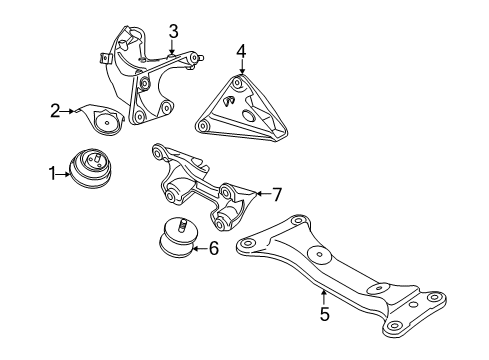 2008 BMW Z4 Engine & Trans Mounting Gearbox Support Diagram for 22326767985