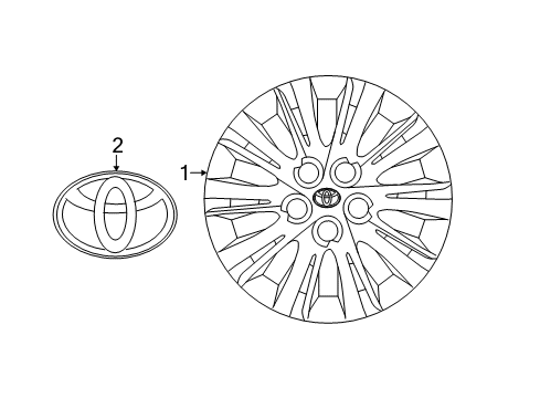 2014 Toyota Camry Wheel Covers & Trim Ornament Diagram for 42603-33180