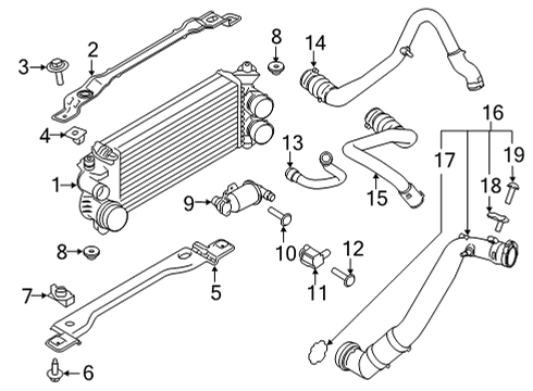 2021 Ford F-150 Intercooler Inlet Duct Diagram for JL3Z-6C646-D