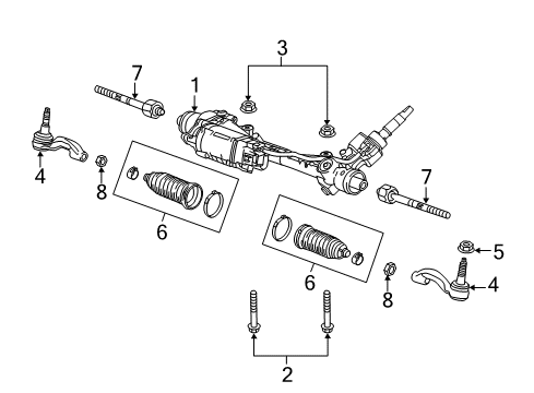 2014 Cadillac CTS P/S Pump & Hoses, Steering Gear & Linkage Gear Assembly Diagram for 84952349