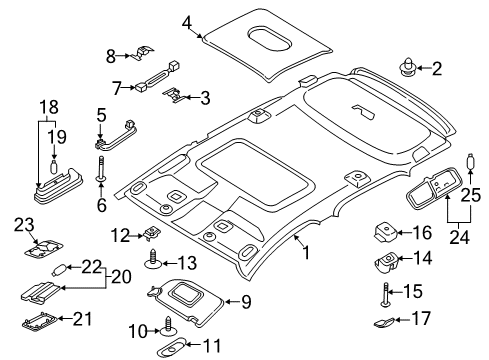 2019 Ford EcoSport Bulbs Dome Lamp Assembly Diagram for 8A6Z-13776-AJ