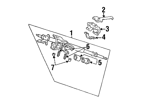 1991 Honda Accord Steering Column, Steering Wheel & Trim Column Assembly, Steering Diagram for 53200-SM4-G06