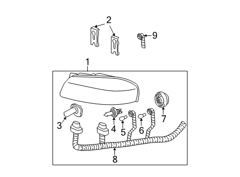 2004 Chevrolet Monte Carlo Headlamps Composite Headlamp Diagram for 10349960