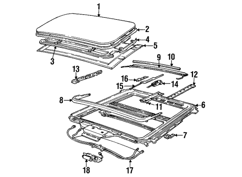 1995 BMW 840Ci Sunroof Switch Sliding Roof Diagram for 61311378862