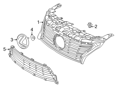 2015 Lexus ES300h Grille & Components Grille, Radiator Diagram for 53111-33440