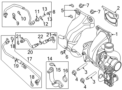 2021 Lincoln Corsair Turbocharger Turbocharger Diagram for KX7Z-6K682-A