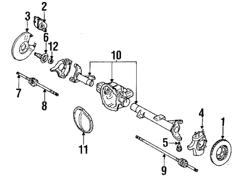 1985 GMC Jimmy Front Suspension Components, Axle Components, Axle Housing Seal-Front Wheel Spindle Diagram for 376851