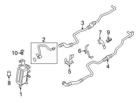 2011 BMW 528i Trans Oil Cooler Transmission Oil Cooler Line Heat Exchanger Diagram for 17217638580