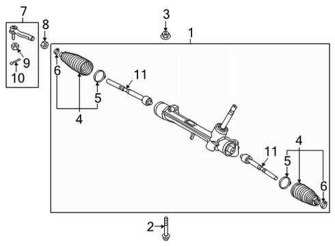 2016 Toyota Mirai Steering Gear & Linkage End Sub-Assy, Tie Rod, RH Diagram for 45046-49195