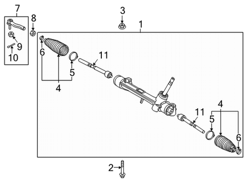 2016 Toyota Mirai Steering Gear & Linkage End Sub-Assy, Tie Rod, LH Diagram for 45047-49135