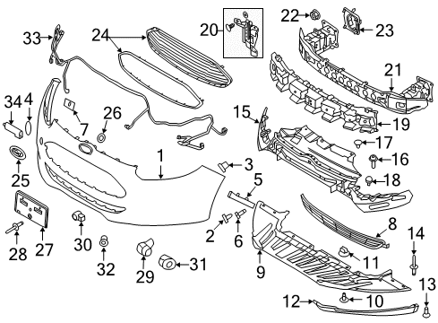 2016 Ford Focus Parking Aid Impact Bar Diagram for CP9Z-17757-B