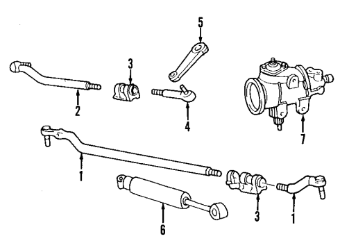 2003 Ford F-350 Super Duty P/S Pump & Hoses, Steering Gear & Linkage Seal Kit Diagram for F6TZ-3E501-AA