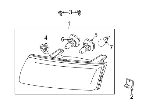 2002 Saturn Vue Headlamps Headlamp Assembly (W/ Turn Signal Lamp) Diagram for 22702945