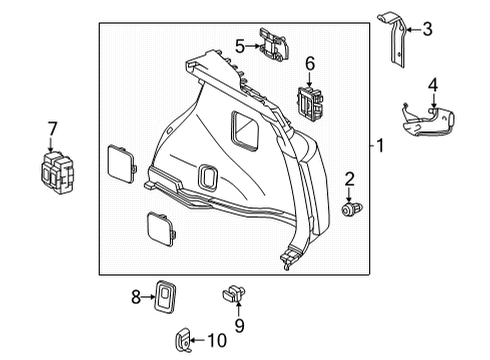 2022 Lexus NX450h+ Interior Trim - Quarter Panels SWITCH ASSY, FOLD SE Diagram for 84190-78030