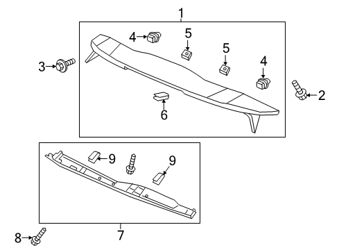 2020 Honda Fit Lift Gate - Spoiler Screw, Tapping (5X12) Diagram for 93903-25280