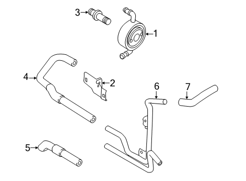 2015 Infiniti Q50 Engine Oil Cooler Bracket-Heater Hose Clamp Diagram for 21311-4GA0A