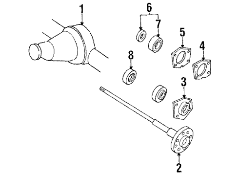 1992 Toyota Previa Axle Housing - Rear Bearing Assembly Diagram for 04421-28030