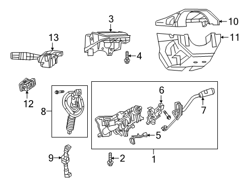 2019 Ram 3500 Steering Column & Wheel, Steering Gear & Linkage, Shroud, Switches & Levers Column-Steering Diagram for 6PL131C5AF