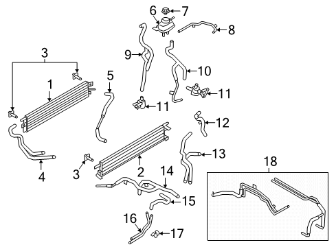 2022 Ford Explorer Radiator & Components Lower Hose Diagram for L1MZ-8286-N