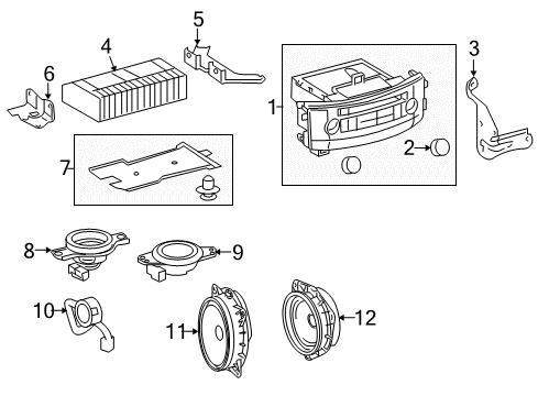 2018 Lexus LX570 A/C & Heater Control Units Amplifier Assy, Stereo Component Diagram for 86280-60590