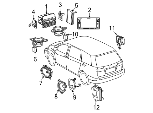 2006 Toyota Sienna Global Positioning System Front Door Speaker Diagram for 86160-AA382