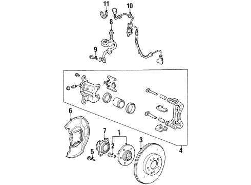 1996 Honda Odyssey Front Brakes Splash Guard, Front (15") Diagram for 45255-SM4-G03