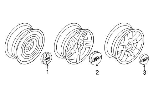 2008 Ford Escape Wheel Covers & Trim Wheel Cap Diagram for 8L8Z-1130-A