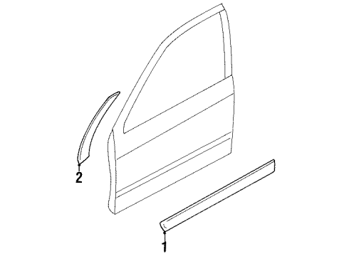 2002 Infiniti G20 Exterior Trim - Front Door Moulding-Front Door, RH Diagram for 80870-3J116