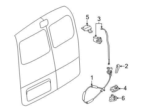 2018 Chevrolet City Express Rear Door Upper Latch Diagram for 19316963