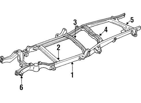 1989 Chevrolet C2500 Frame & Components Support Asm-Trans. Diagram for 15603721