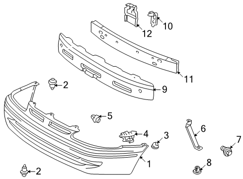 1998 Toyota Corolla Front Bumper Mount Bracket Diagram for 52145-02040