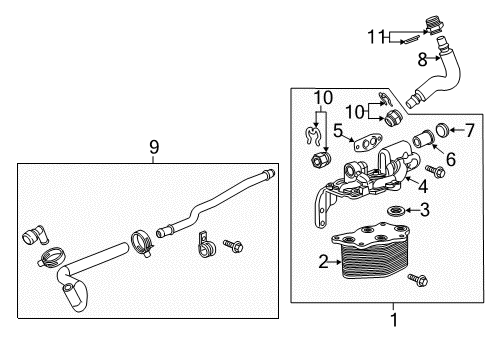 2014 Chevrolet Corvette Oil Cooler Oil Cooler Diagram for 12644856