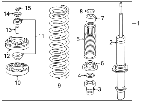 2003 Honda Accord Struts & Components - Front Shock Absorber Assembly, Left Front Diagram for 51602-SDA-A04