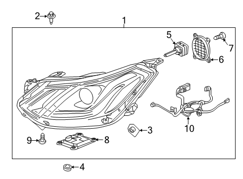 2020 Chevrolet Bolt EV Headlamps Lamp Cover Bolt Diagram for 42529554