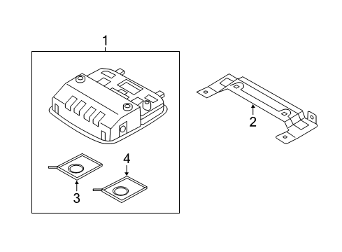 2013 Hyundai Accent Overhead Console Bracket-Overhead Console Mounting Diagram for 92810-1R101