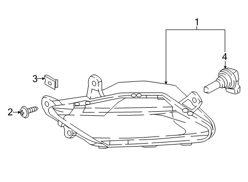 2018 Buick Regal Sportback Fog Lamps Fog Lamp Assembly Diagram for 39024270