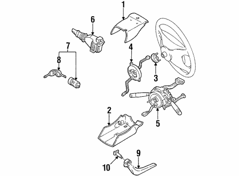 1995 Mercury Mystique Switches Headlamp Switch Diagram for F5RZ11654T