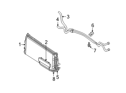 2004 Chrysler Concorde Trans Oil Cooler Auxiliary Transmission Oil Cooler Kit Diagram for 5014113AA