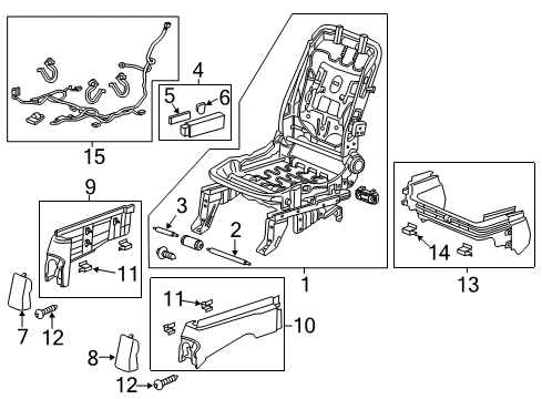 2013 Honda Odyssey Tracks & Components Switch Assembly, Passenger Side Power Seat (4 Way) (Truffle) Diagram for 81250-SZA-A41ZE