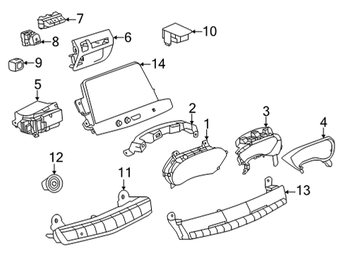 2021 Cadillac CT5 Cluster & Switches, Instrument Panel Cluster Diagram for 84946580