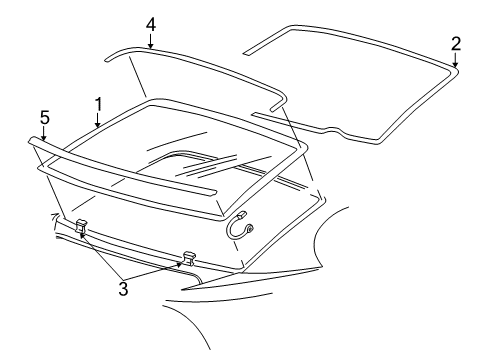 2003 Ford Mustang Back Glass, Reveal Moldings Back Glass Spacer Diagram for 6F1Z-63420A22-B