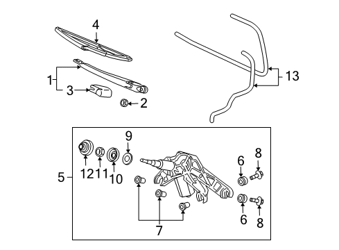 2003 Honda Civic Wiper & Washer Components Blade, Rear Wiper (300Mm) Diagram for 76730-S6D-E01