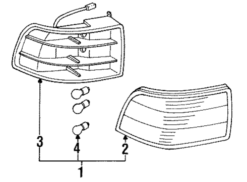 1993 Lexus LS400 Bulbs Socket&Wire,Rear Combination Diagram for 81555-50010