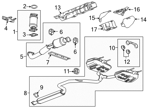 2011 Buick Regal Exhaust Components Converter Gasket Diagram for 13293994