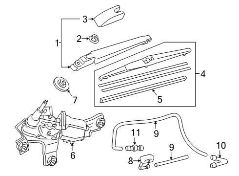 2018 Lexus RX450hL Wiper & Washer Components Nozzle, Rear Washer, R Diagram for 85391-48090