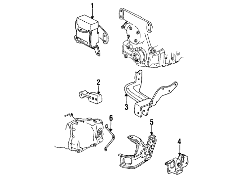 1992 Buick Skylark Engine & Trans Mounting Support Asm-Trans Diagram for 22576517