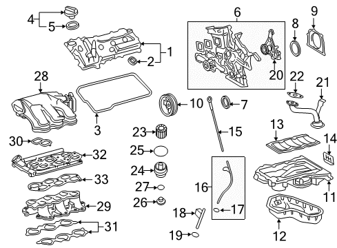 2017 Toyota Highlander Engine Parts, Mounts, Cylinder Head & Valves, Camshaft & Timing, Variable Valve Timing, Oil Pan, Oil Pump, Balance Shafts, Crankshaft & Bearings, Pistons, Rings & Bearings Guide, Oil Level Gage Diagram for 11452-31140