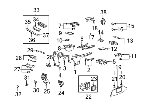 2010 Acura MDX Auxiliary Heater & A/C Switch Assembly, Rear Heated (L) Diagram for 35650-STX-A12