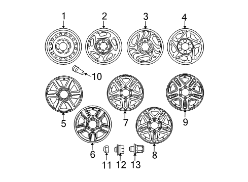 2003 Toyota Tundra Wheels Wheel, Alloy Diagram for 42611-AF140